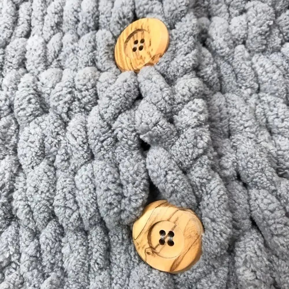 Grey Chunky Knit Infintity Scarf one size